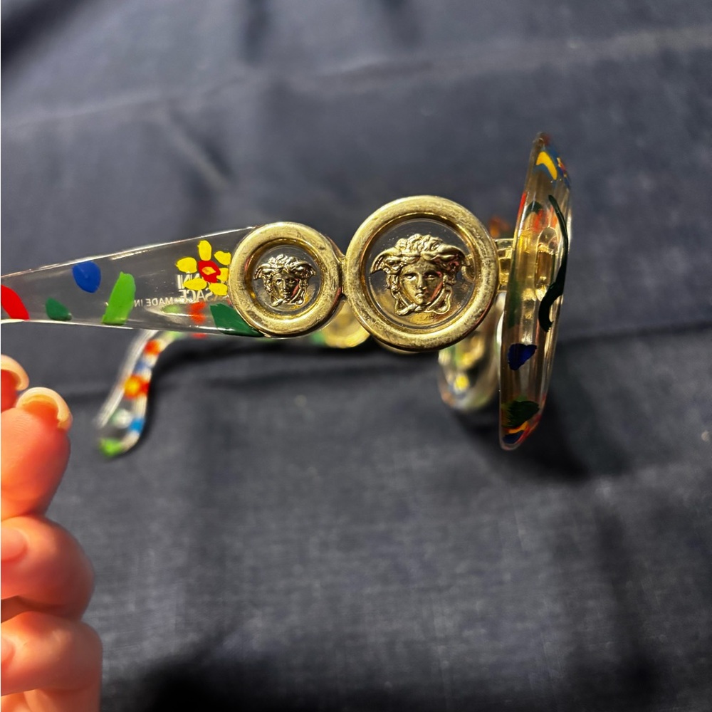 Vintage Versace Multicolor Floral Round Sunglasses Rare! - Picture 4 of 6